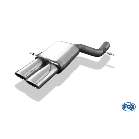 Silencieux arrière sport 100% inox (Ø76mm) FOX EXHAUST SYSTEMS 2x115x85mm type 44 pour AUDI RS4 QUATTRO TYPE B5