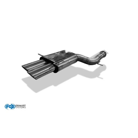 Silencieux arrière sport 100% inox (Ø90mm) FOX EXHAUST SYSTEMS 2x106x71mm type 32 pour AUDI RS4 QUATTRO TYPE B5