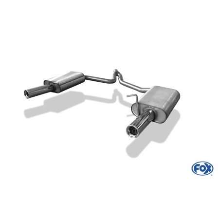 Silencieux arrière duplex sport 100% inox FOX EXHAUST SYSTEMS 1x76mm type 13 pour AUDI A4 TYPE B7