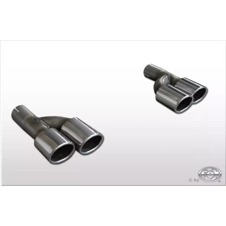 Embouts d'échappement duplex 100% inox FOX EXHAUST SYSTEMS 2x88x74mm type 32 pour AUDI A4 TYPE B7 (2.0L)