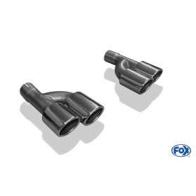 Embouts d'échappement duplex 100% inox FOX EXHAUST SYSTEMS 2x88x74mm type 32 pour AUDI A4 TYPE B7 (3.0L TDI)