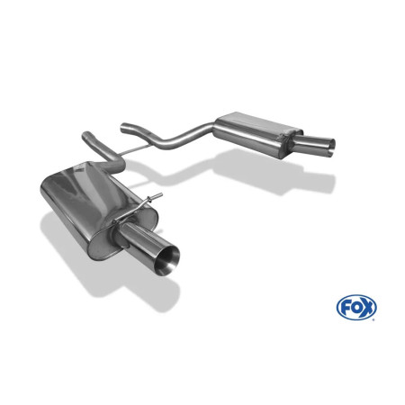 Silencieux arrière duplex sport 100% inox FOX EXHAUST SYSTEMS 1x90mm type 24 pour AUDI A4 QUATTRO TYPE B7 (3,2L)