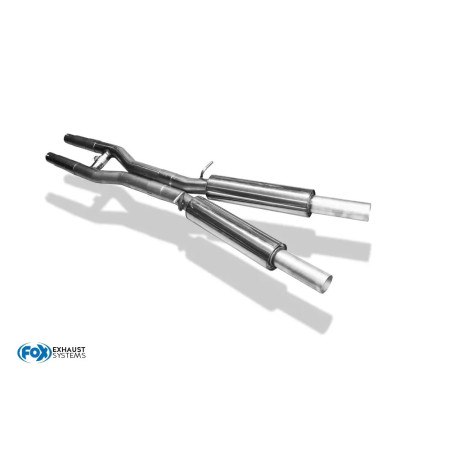 Silencieux avant sport 100% inox FOX EXHAUST SYSTEMS pour AUDI A4 QUATTRO TYPE B7 (3,2L)