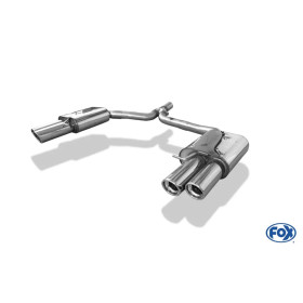 Silencieux arrière duplex sport 100% inox FOX EXHAUST SYSTEMS 2x90mm type 17 pour AUDI A4 TYPE B8 (S-Line)