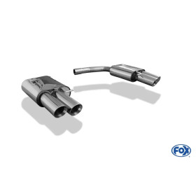 Silencieux arrière duplex sport 100% inox FOX EXHAUST SYSTEMS 2x90mm type 25 pour AUDI A4 QUATTRO TYPE B8