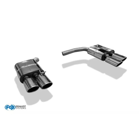 Silencieux arrière duplex sport 100% inox FOX EXHAUST SYSTEMS 2x115x85mm type 32 pour AUDI A4 QUATTRO TYPE B8