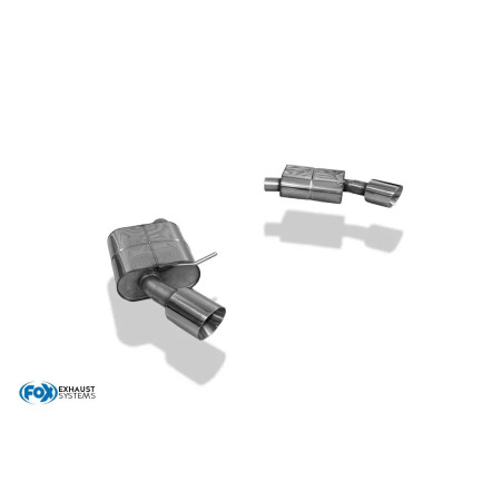 Silencieux arrière duplex sport 100% inox FOX EXHAUST SYSTEMS 1x114mm type 25 pour AUDI A4 TYPE B9