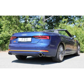 Silencieux arrière duplex sport 100% inox FOX EXHAUST SYSTEMS 1x100mm type 16 pour AUDI A5 QUATTRO CABRIOLET TYPE B9