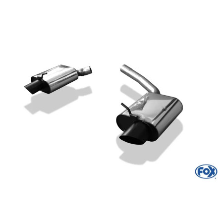 Silencieux arrière duplex sport 100% inox FOX EXHAUST SYSTEMS 115x85mm pour AUDI A5 COUPÉ QUATTRO TYPE 8T (avec pare-chocs RS5)