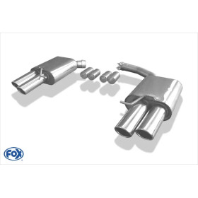 Silencieux arrière duplex sport 100% inox FOX EXHAUST SYSTEMS 2x88x74mm type 32 pour AUDI A5 TYPE B8 (S-Line)