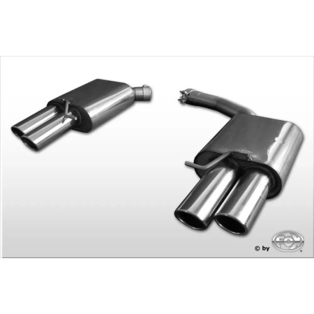 Silencieux arrière duplex sport 100% inox FOX EXHAUST SYSTEMS 2x88x74mm type 32 pour AUDI A5 SPORTBACK TYPE B8