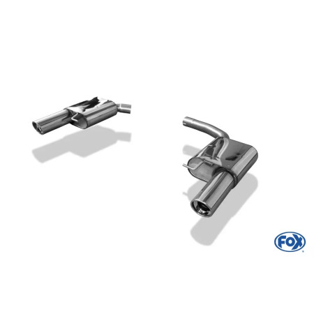 Silencieux arrière duplex sport 100% inox FOX EXHAUST SYSTEMS 1x100mm type 17 pour AUDI A5 SPORTBACK TYPE B8