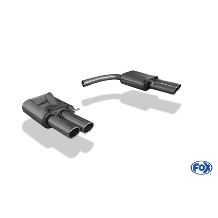 Silencieux arrière duplex sport 100% inox FOX EXHAUST SYSTEMS 2x90mm type 17 pour AUDI S5 SPORTBACK TYPE B8