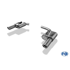 Silencieux arrière duplex sport 100% inox FOX EXHAUST SYSTEMS 1x100mm type 17 pour AUDI S5 SPORTBACK TYPE B8