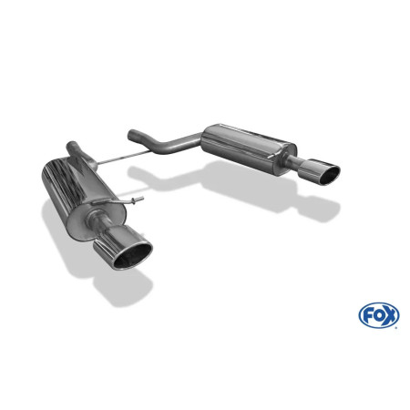 Silencieux arrière duplex sport 100% inox FOX EXHAUST SYSTEMS 1x140x90mm type 32 pour AUDI RS6 TYPE 4B