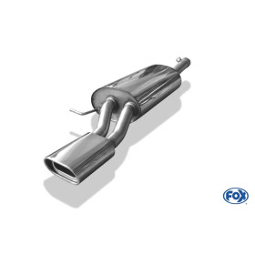 Silencieux arrière sport 100% inox FOX EXHAUST SYSTEMS 1x135x80mm type 53 pour AUDI A6 TYPE 4B (sans découpe)