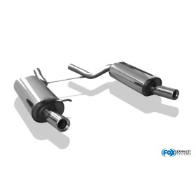 Silencieux arrière duplex sport 100% inox FOX EXHAUST SYSTEMS 1x80mm type 13 pour AUDI A6 QUATTRO TYPE 4B