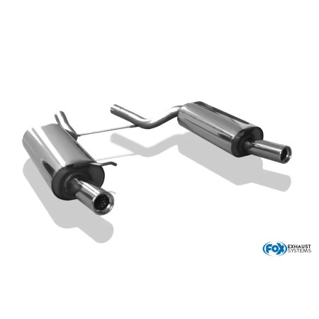 Silencieux arrière duplex sport 100% inox FOX EXHAUST SYSTEMS 1x80mm type 13 pour AUDI A6 QUATTRO TYPE 4B