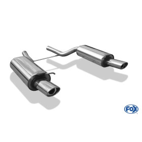Silencieux arrière duplex sport 100% inox FOX EXHAUST SYSTEMS 1x115x85mm type 33 pour AUDI S6 QUATTRO TYPE 4B