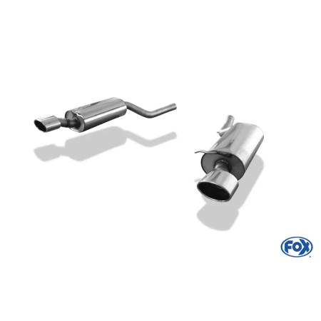 Silencieux arrière duplex sport 100% inox FOX EXHAUST SYSTEMS 1x140x90mm type 32 pour AUDI S6 QUATTRO TYPE 4B