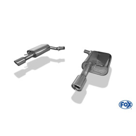 Silencieux arrière duplex sport 100% inox FOX EXHAUST SYSTEMS 1x90mm type 17 pour AUDI A6 TYPE 4F