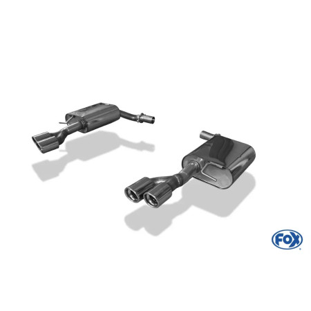 Silencieux arrière duplex sport 100% inox FOX EXHAUST SYSTEMS 2x76mm type 17 pour AUDI A6 TYPE 4F