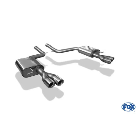 Silencieux arrière duplex sport 100% inox FOX EXHAUST SYSTEMS 2x76mm type 17 pour AUDI A6 QUATTRO TYPE 4F