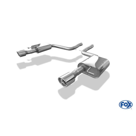 Silencieux arrière duplex sport 100% inox FOX EXHAUST SYSTEMS 1x100mm type 17 pour AUDI A6 QUATTRO TYPE 4F (4.2L)