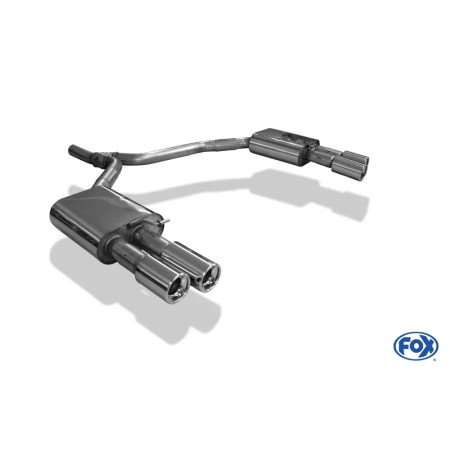 Silencieux arrière duplex sport 100% inox FOX EXHAUST SYSTEMS 2x90mm type 13 pour AUDI A6 TYPE 4G