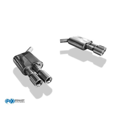 Silencieux arrière duplex sport 100% inox FOX EXHAUST SYSTEMS 2x90mm type 13 pour AUDI A6 TYPE 4G