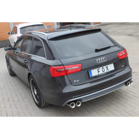 Silencieux arrière duplex sport 100% inox FOX EXHAUST SYSTEMS 2x90mm type 13 pour AUDI A6 QUATTRO TYPE 4G