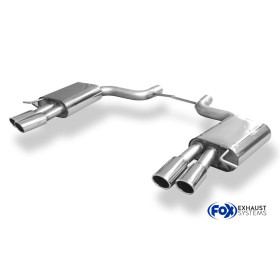 Silencieux arrière duplex sport 100% inox FOX EXHAUST SYSTEMS 2x88x74mm type 32 pour AUDI A8 TYPE 4E