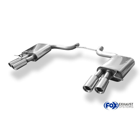 Silencieux arrière duplex sport 100% inox FOX EXHAUST SYSTEMS 2x80mm type 17 pour AUDI A8 TYPE 4E