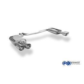 Silencieux arrière duplex sport 100% inox FOX EXHAUST SYSTEMS 2x100mm type 25 pour AUDI S8 TYPE 4H