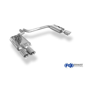 Silencieux arrière duplex sport 100% inox FOX EXHAUST SYSTEMS 2x90mm type 25 pour AUDI S8 TYPE 4H