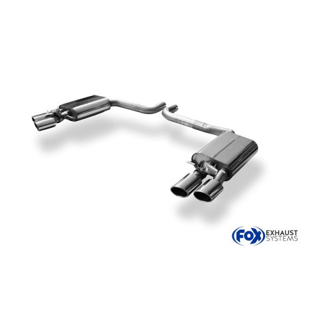 Silencieux arrière duplex sport 100% inox FOX EXHAUST SYSTEMS 2x100x77mm type 38 pour AUDI S8 TYPE 4H