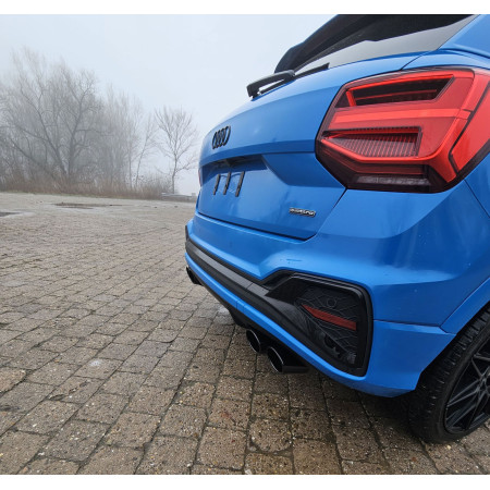 Silencieux arrière duplex sport 100% inox FOX EXHAUST SYSTEMS 2x115x85mm type 32 (émaillé noir) pour AUDI Q2