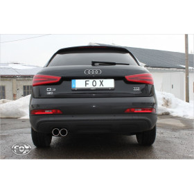 Silencieux arrière sport 100% inox FOX EXHAUST SYSTEMS 2x80mm type 16 pour AUDI Q3 QUATTRO