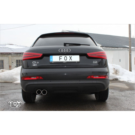 Silencieux arrière sport 100% inox FOX EXHAUST SYSTEMS 2x80mm type 16 pour AUDI Q3 QUATTRO