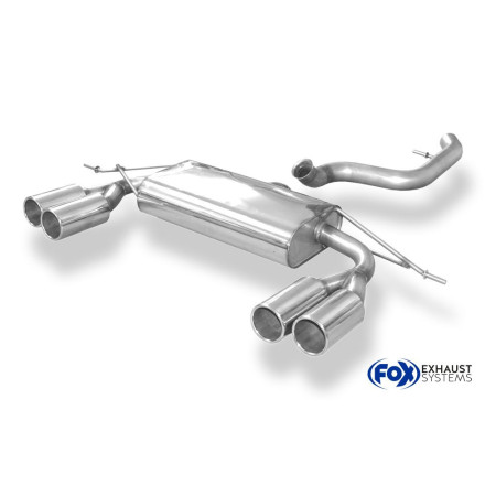 Silencieux arrière duplex sport 100% inox FOX EXHAUST SYSTEMS 2x90mm type 12 pour AUDI Q3 QUATTRO