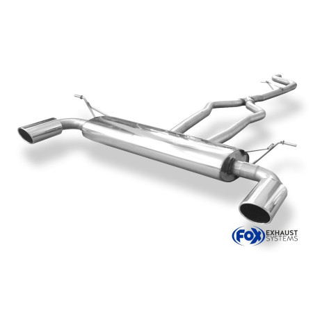 Silencieux arrière duplex sport 100% inox FOX EXHAUST SYSTEMS 1x129x106mm type 32 pour AUDI Q7