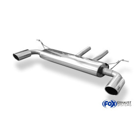 Silencieux arrière duplex sport 100% inox FOX EXHAUST SYSTEMS 1x129x106mm type 32 pour AUDI Q7