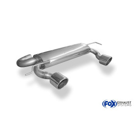Silencieux arrière duplex sport 100% inox 1x100mm type 16 FOX EXHAUST SYSTEMS pour AUDI TT QUATTRO type 8N
