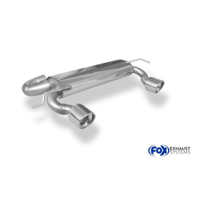 Silencieux arrière duplex sport 100% inox 1x100mm type 17 FOX EXHAUST SYSTEMS pour AUDI TT QUATTRO type 8N