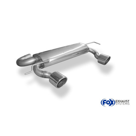 Silencieux arrière duplex sport 100% inox 1x100mm type 16 FOX EXHAUST SYSTEMS pour AUDI TT QUATTRO 3.2L type 8N