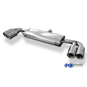 Silencieux arrière duplex sport 100% inox 2x100mm type 17 FOX EXHAUST SYSTEMS pour AUDI TT 3.2L type 8J