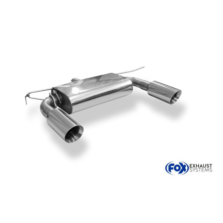 Silencieux arrière duplex sport 100% inox 1x100mm type 25 FOX EXHAUST SYSTEMS pour AUDI TT QUATTRO type 8S/FV3