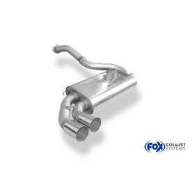 Silencieux arrière (Ø63.5mm) sport 100% inox 2x76mm type 10 FOX EXHAUST SYSTEMS pour AUDI URQUATTRO