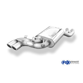 Silencieux arrière sport 100% inox 2x70mm type 16 FOX EXHAUST SYSTEMS pour AUDI V8 TYPE D11