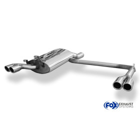 Silencieux arrière duplex sport 100% inox 2x70mm type 16 FOX EXHAUST SYSTEMS pour AUDI V8 TYPE D11